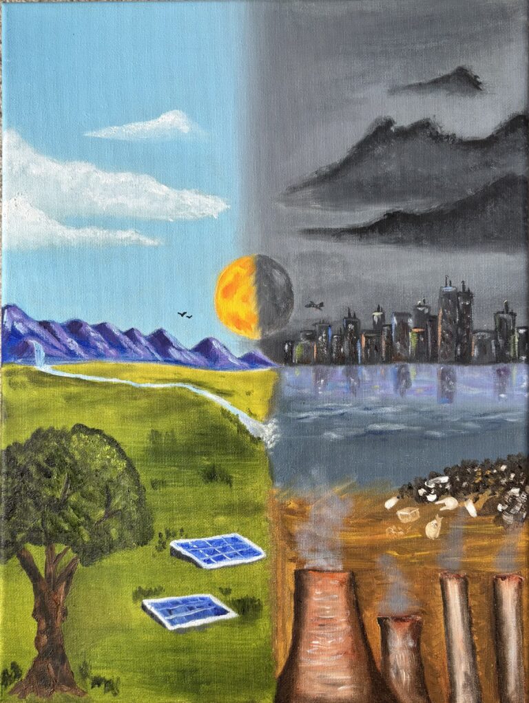 Two worlds - touched by sun and untouched