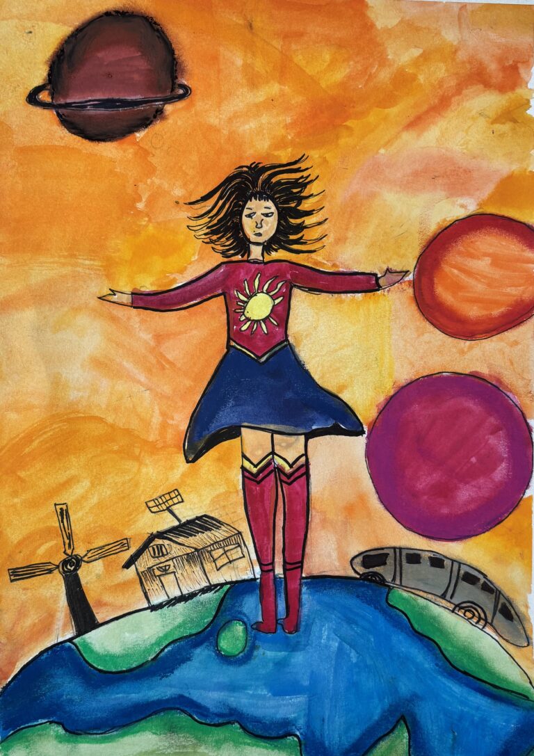 Power solar girl - saving the earth