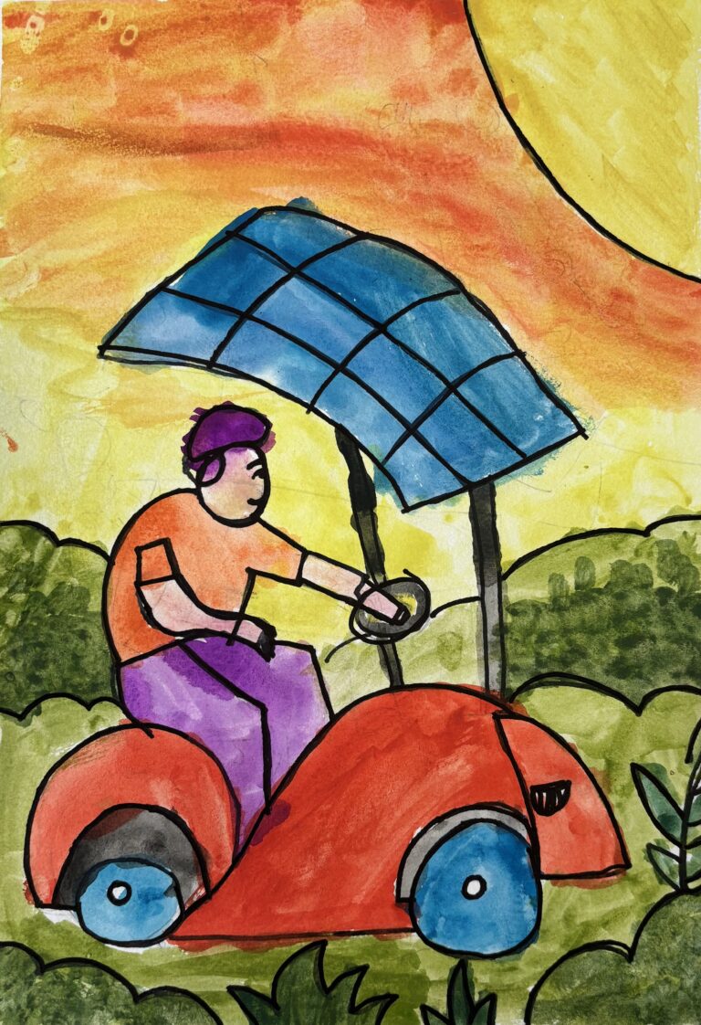 Driving through sun energy